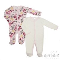 CC211-SS: Girl 2 Pack Sleepsuits (NB-9 Months)